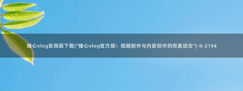 糖行心vlog破解版官网：糖心vlog官网版下载(\